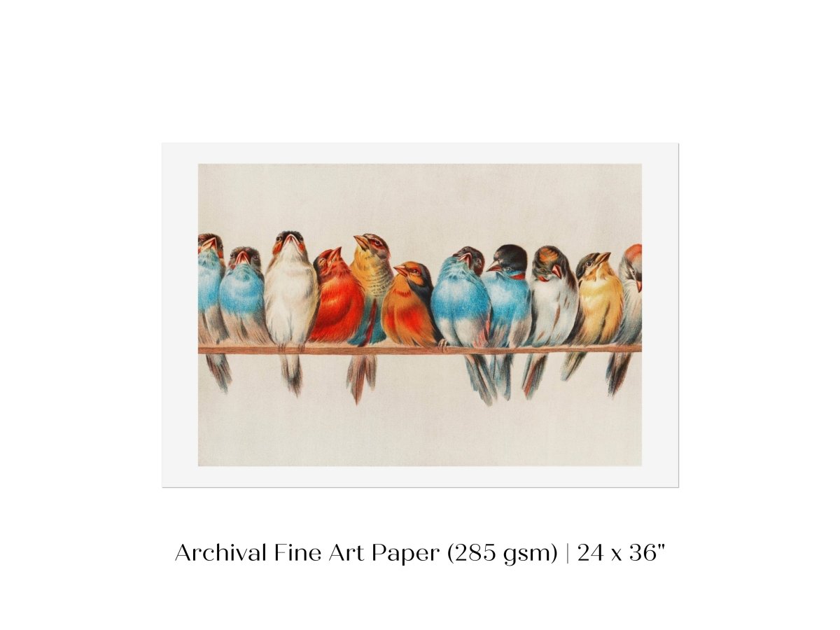 Perch of Small Birds | P30.2 - Single Art Prints - Piccolo Fiore Prints