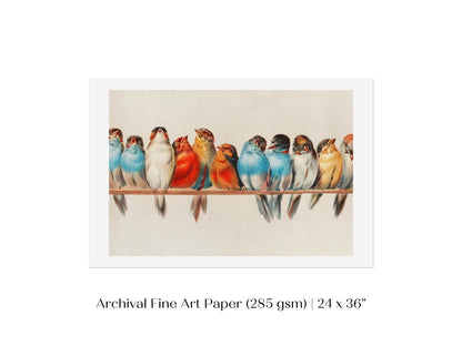 Perch of Small Birds | P30.2 - Single Art Prints - Piccolo Fiore Prints