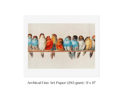 Perch of Small Birds | P30.2 - Single Art Prints - Piccolo Fiore Prints