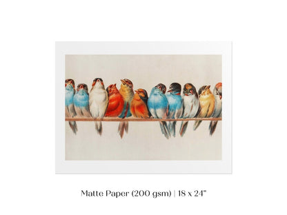 Perch of Small Birds | P30.2 - Single Art Prints - Piccolo Fiore Prints