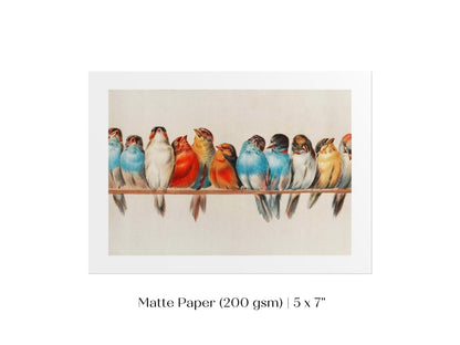 Perch of Small Birds | P30.2 - Single Art Prints - Piccolo Fiore Prints