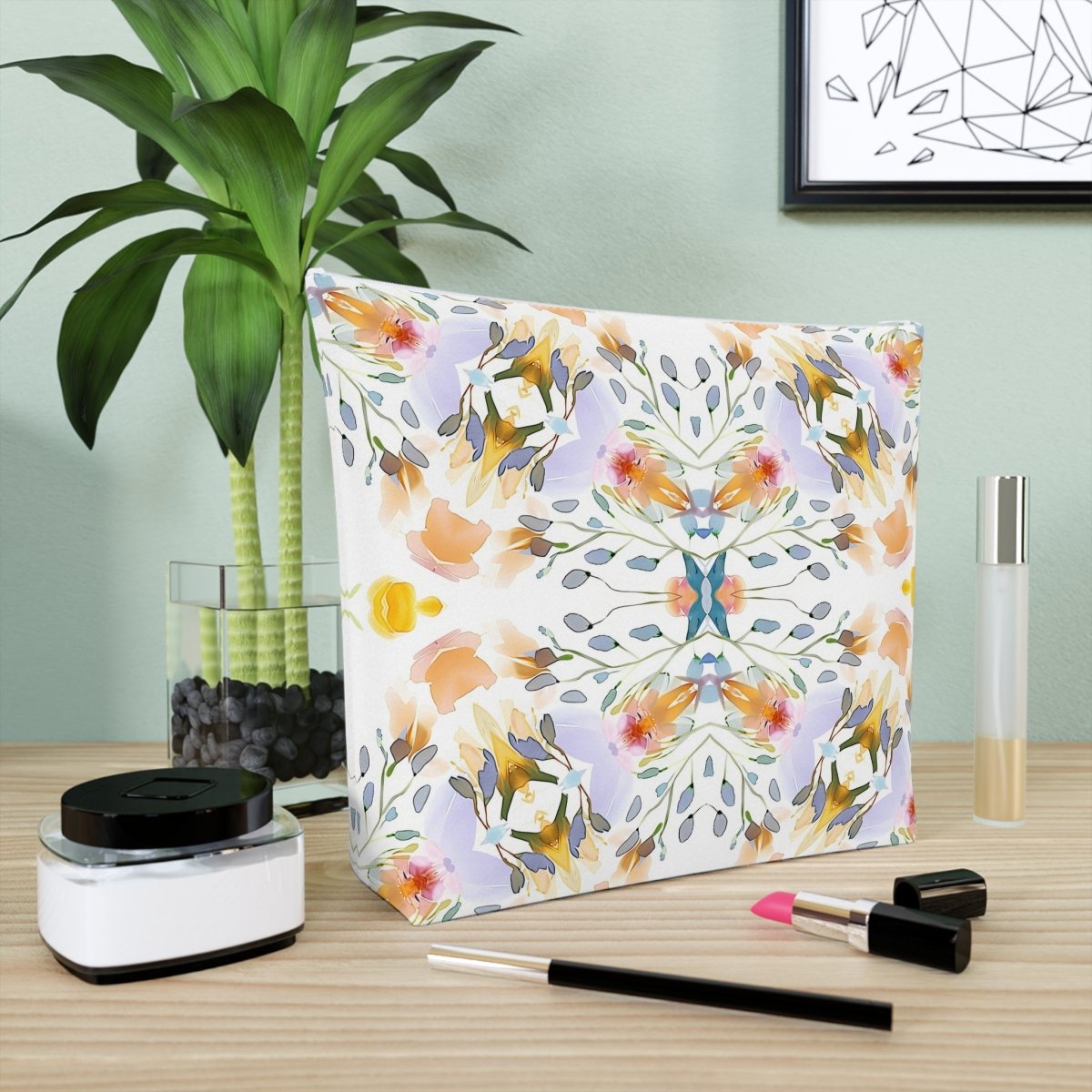 Petals and Blooms | Cotton Cosmetic Bag - Cotton Cosmetic Bag - Piccolo Fiore Prints