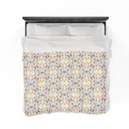 Petals and Blooms | Minky Throw Blanket - Minky Throw Blanket - Piccolo Fiore Prints