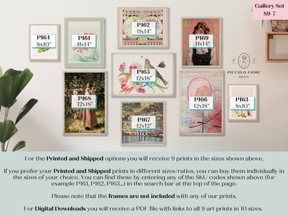 Pink and Green Eclectic | Gallery Wall Set | 9 Prints | S9 - 7 - Gallery Wall Set - Piccolo Fiore Prints