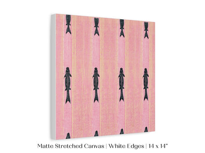 Pink Fish | Vintage Japanese Woodblock | P128 - Single Square Art Prints - Piccolo Fiore Prints
