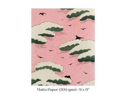Pink Sky | Japanese Illustration | P135 - Single Art Prints - Piccolo Fiore Prints