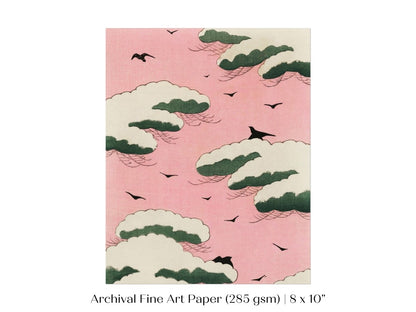 Pink Sky | Japanese Illustration | P135 - Single Art Prints - Piccolo Fiore Prints