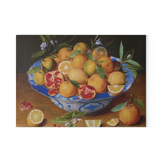Pomegranates and Lemons | Glass Chopping Board - Glass Chopping Board - Piccolo Fiore Prints