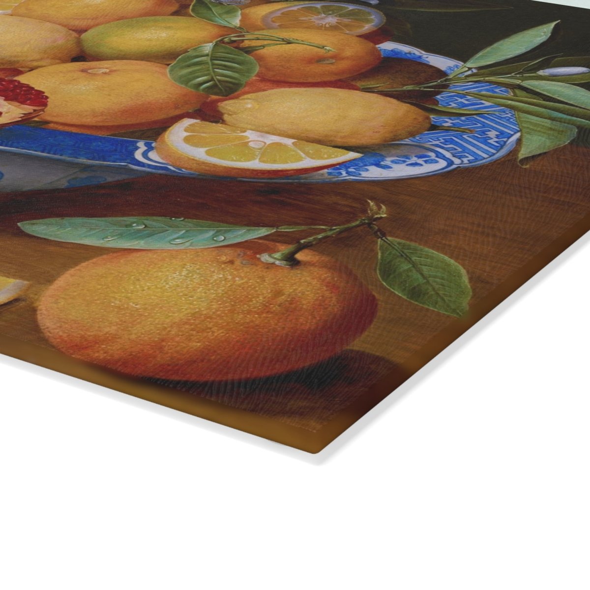 Pomegranates and Lemons | Glass Chopping Board - Glass Chopping Board - Piccolo Fiore Prints