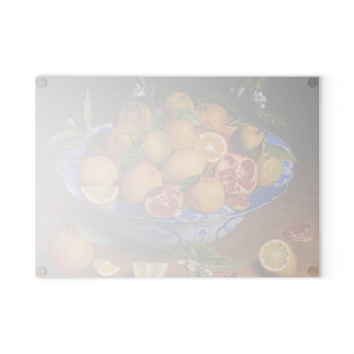 Pomegranates and Lemons | Glass Chopping Board - Glass Chopping Board - Piccolo Fiore Prints