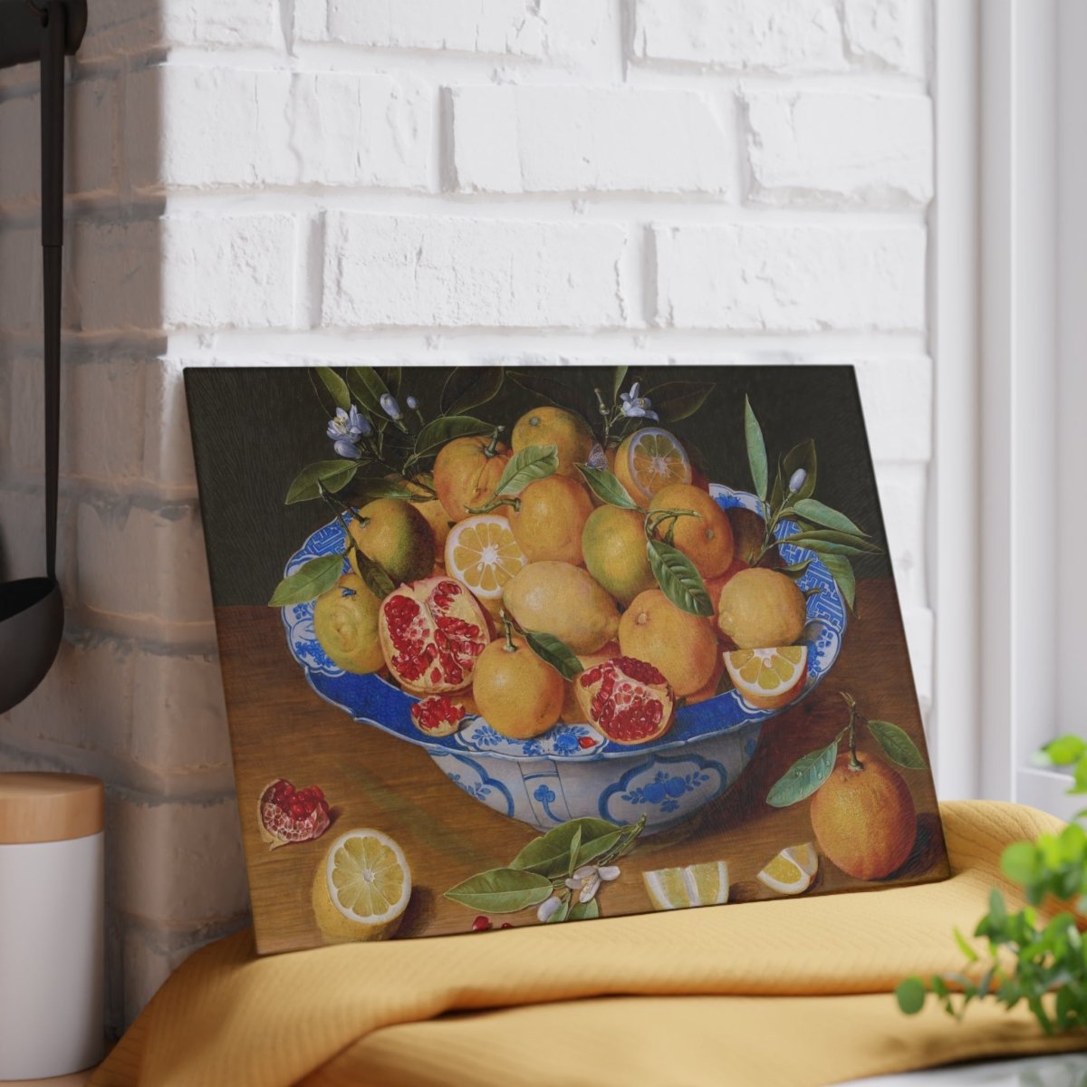 Pomegranates and Lemons | Glass Chopping Board - Glass Chopping Board - Piccolo Fiore Prints