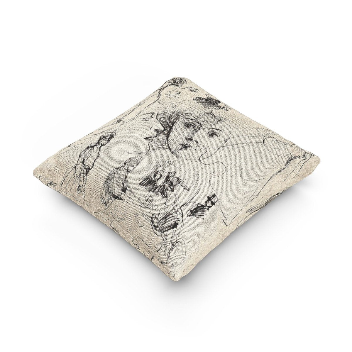 Portrait Sketches | Woven Throw Pillow - Woven Throw Pillow - Piccolo Fiore Prints