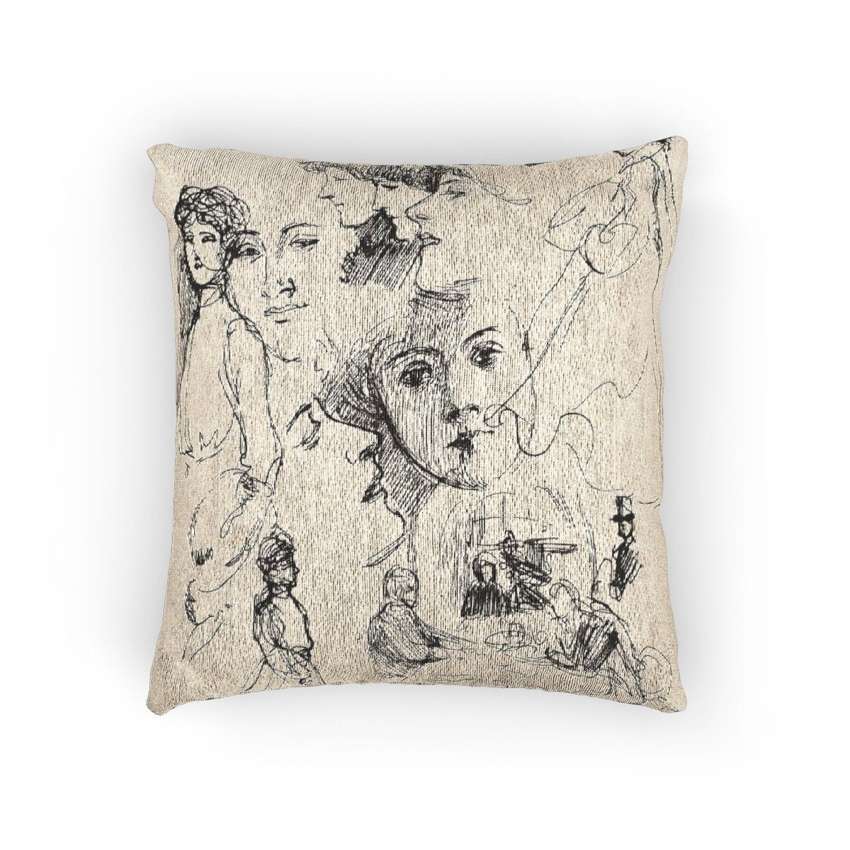 Portrait Sketches | Woven Throw Pillow - Woven Throw Pillow - Piccolo Fiore Prints