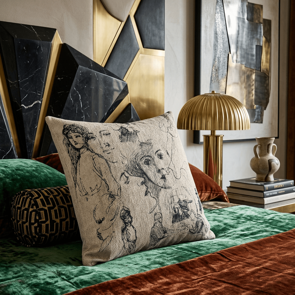Portrait Sketches | Woven Throw Pillow - Woven Throw Pillow - Piccolo Fiore Prints