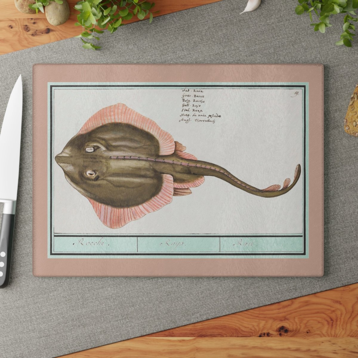 Ray Fish | Glass Chopping Board - Glass Chopping Board - Piccolo Fiore Prints