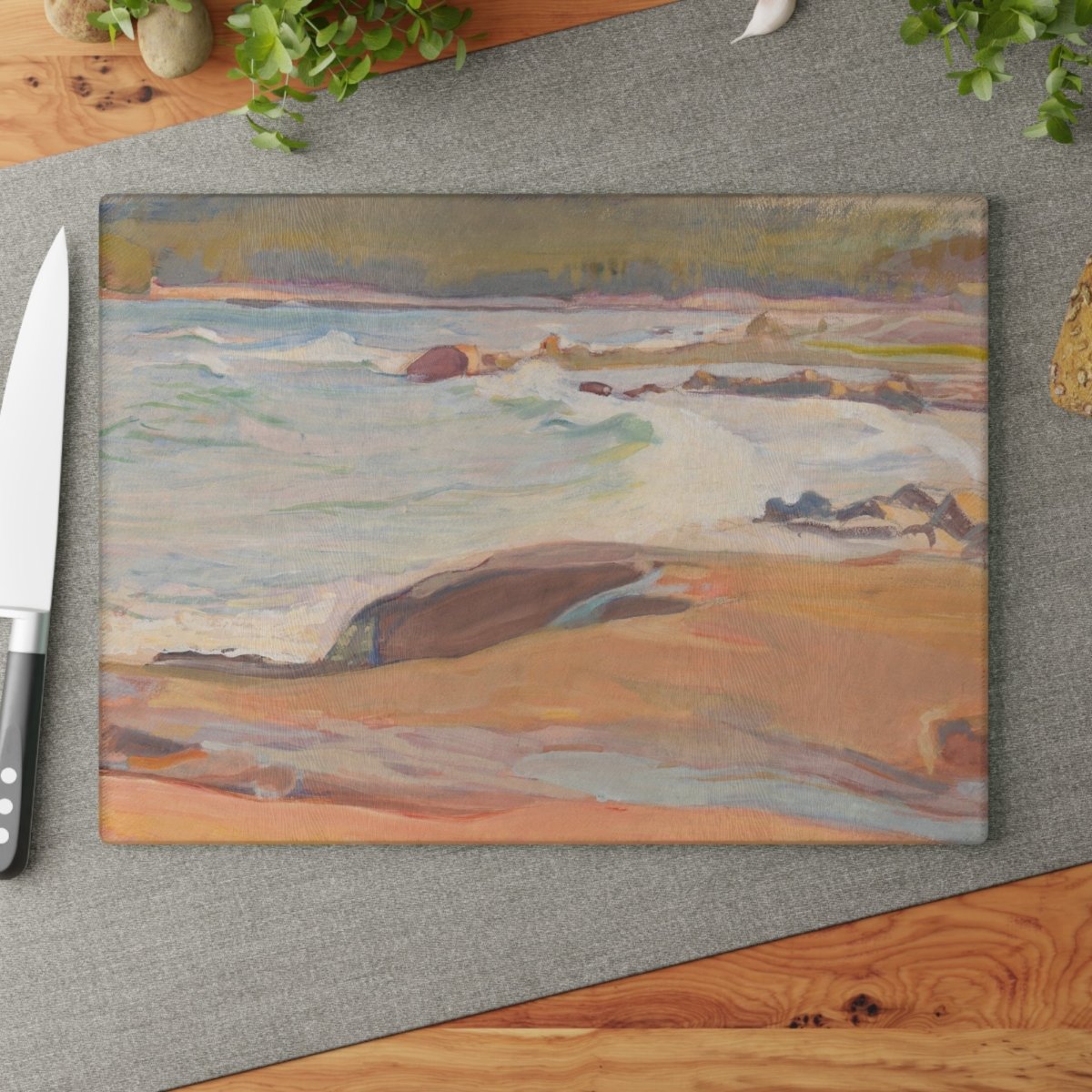 Rocky Shoreline | Glass Chopping Board - Glass Chopping Board - Piccolo Fiore Prints