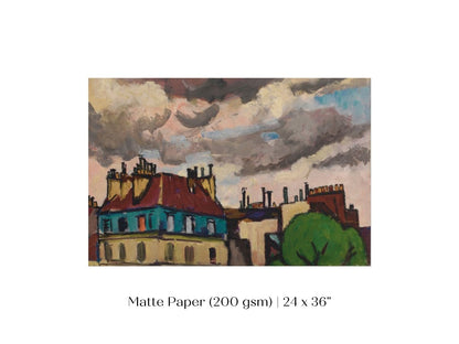 Rooftops and Clouds, Paris | P499 - Single Art Prints - Piccolo Fiore Prints