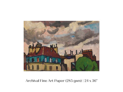 Rooftops and Clouds, Paris | P499 - Single Art Prints - Piccolo Fiore Prints