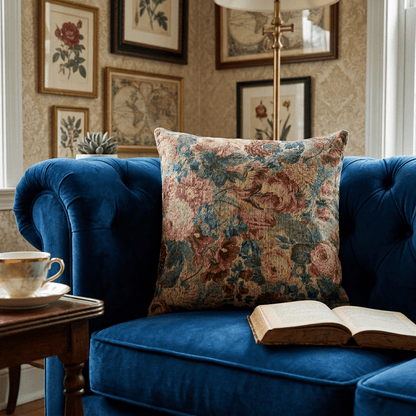 Rosalia | Vintage Floral Woven Pillow - Woven Throw Pillow - Piccolo Fiore Prints