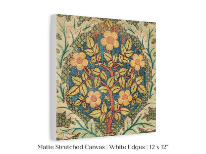 Rose Wreath | Textile Art Print | William Morris | P326 - Single Square Art Prints - Piccolo Fiore Prints