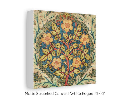 Rose Wreath | Textile Art Print | William Morris | P326 - Single Square Art Prints - Piccolo Fiore Prints