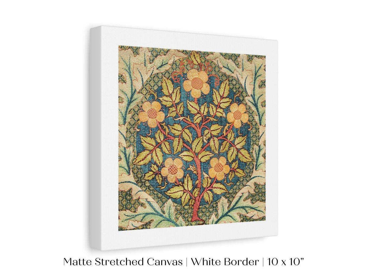 Rose Wreath | Textile Art Print | William Morris | P326 - Single Square Art Prints - Piccolo Fiore Prints