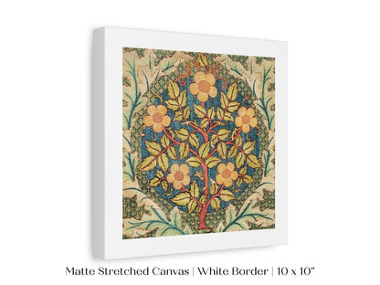 Rose Wreath | Textile Art Print | William Morris | P326 - Single Square Art Prints - Piccolo Fiore Prints