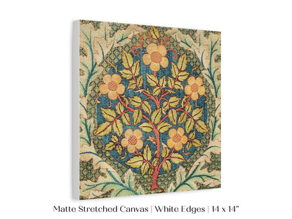 Rose Wreath | Textile Art Print | William Morris | P326 - Single Square Art Prints - Piccolo Fiore Prints