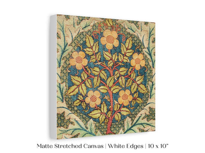 Rose Wreath | Textile Art Print | William Morris | P326 - Single Square Art Prints - Piccolo Fiore Prints