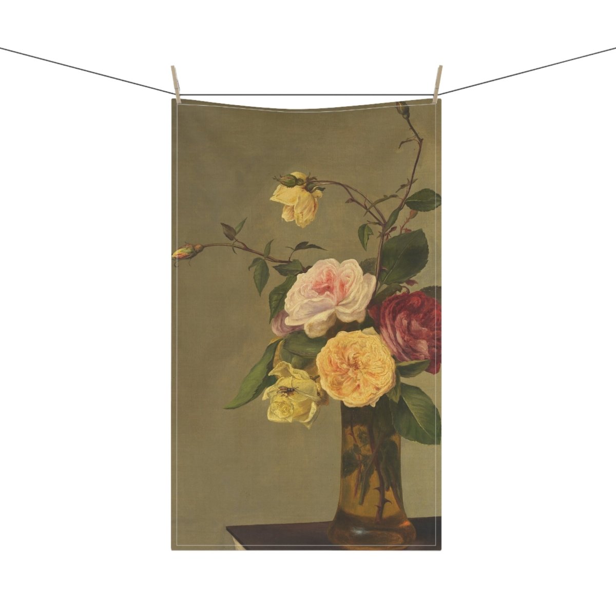 Roses in a Vase | Tea Towel - Tea Towel - Piccolo Fiore Prints