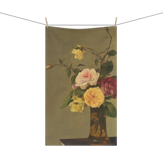 Roses in a Vase | Tea Towel - Tea Towel - Piccolo Fiore Prints