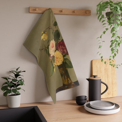 Roses in a Vase | Tea Towel - Tea Towel - Piccolo Fiore Prints