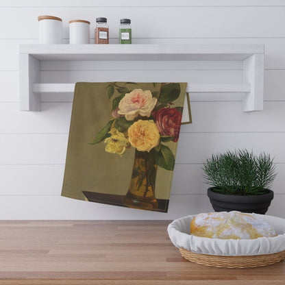Roses in a Vase | Tea Towel - Tea Towel - Piccolo Fiore Prints