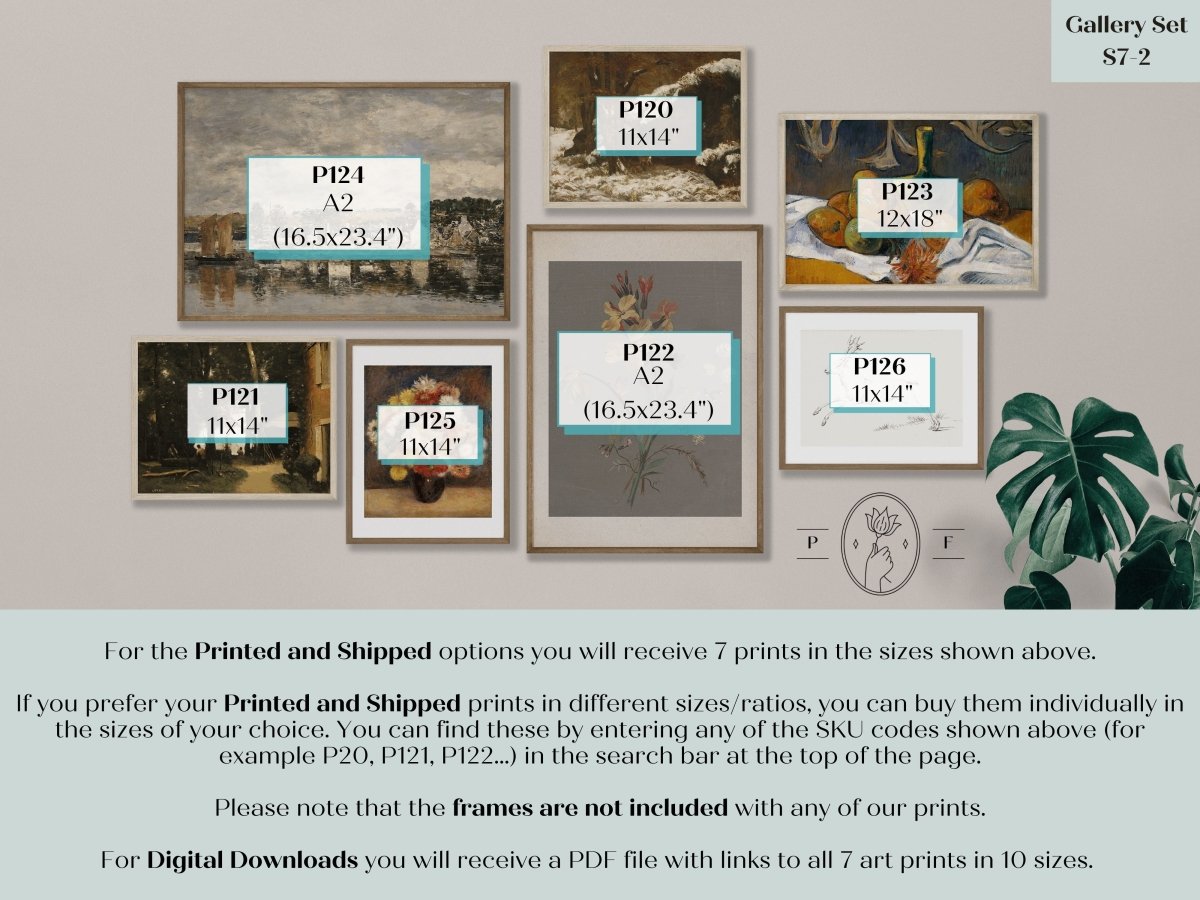 Rustic French Farmhouse | Vintage Gallery Wall Set | 7 Prints | S7 - 2 - Gallery Wall Set - Piccolo Fiore Prints