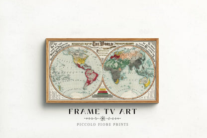 Samsung Frame TV Art | Missionary Map of the World | TV25 - Frame TV Art - Piccolo Fiore Prints