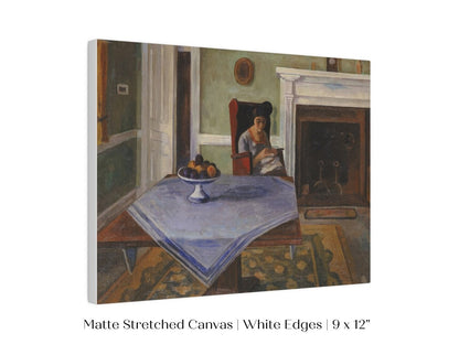 Sewing by the Fireplace | P275 - Single Art Prints - Piccolo Fiore Prints