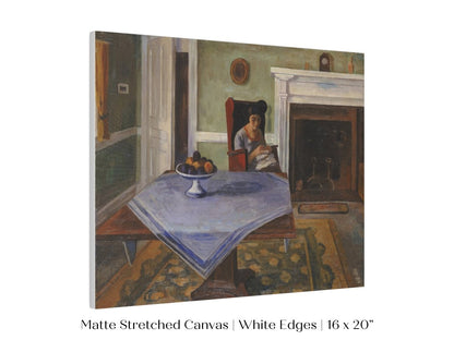 Sewing by the Fireplace | P275 - Single Art Prints - Piccolo Fiore Prints