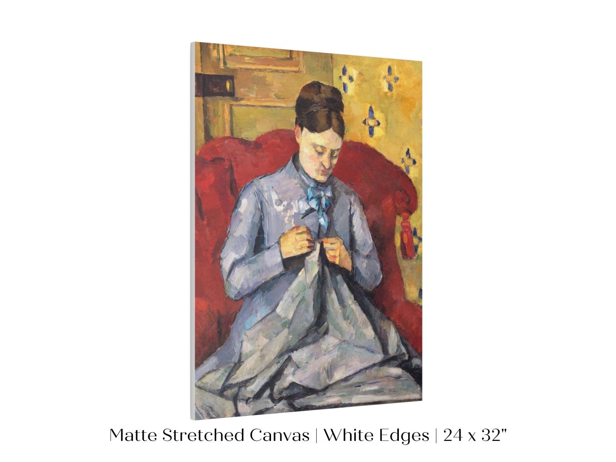 Sewing in a Red Chair | P307 - Single Art Prints - Piccolo Fiore Prints