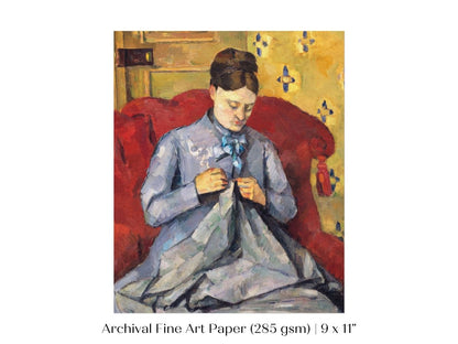 Sewing in a Red Chair | P307 - Single Art Prints - Piccolo Fiore Prints