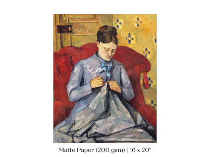 Sewing in a Red Chair | P307 - Single Art Prints - Piccolo Fiore Prints