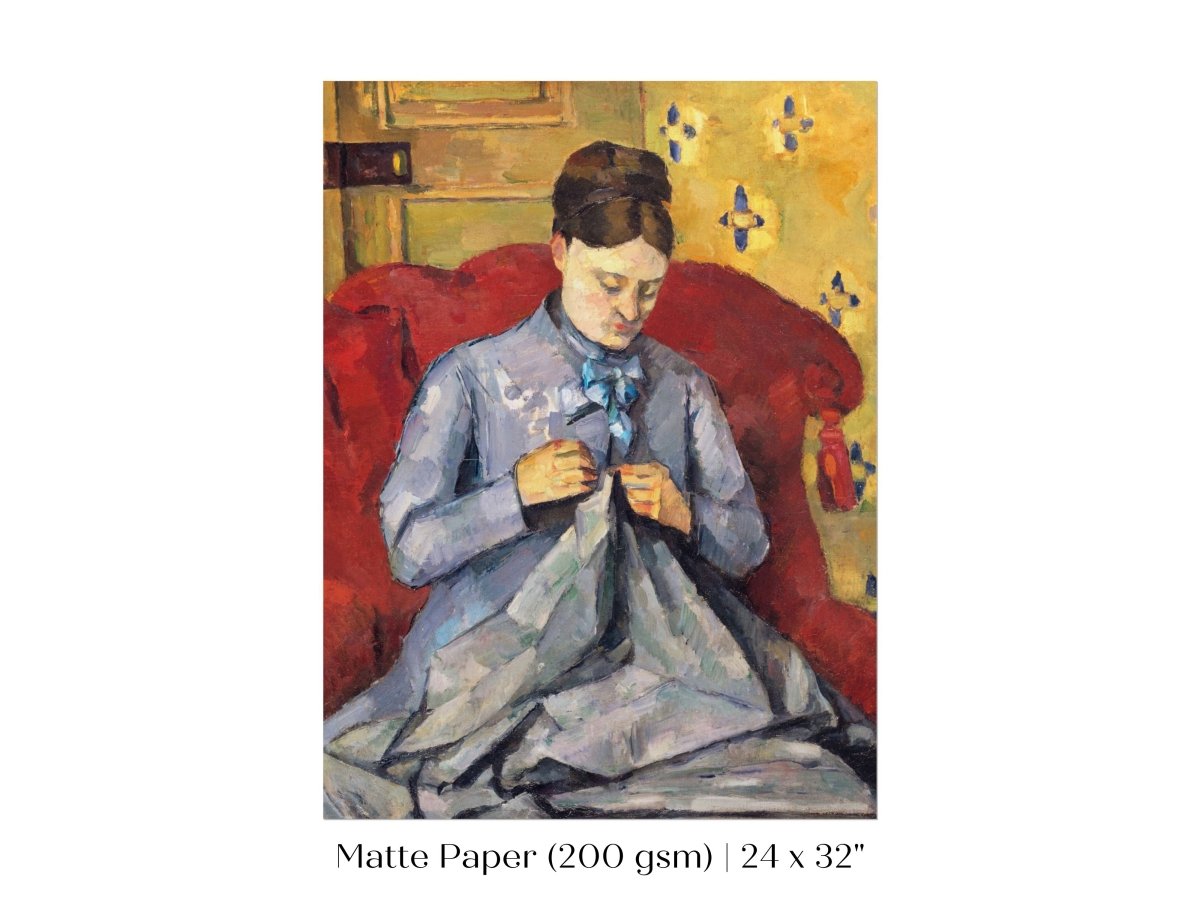 Sewing in a Red Chair | P307 - Single Art Prints - Piccolo Fiore Prints