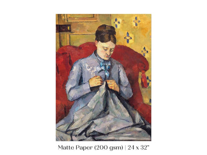 Sewing in a Red Chair | P307 - Single Art Prints - Piccolo Fiore Prints