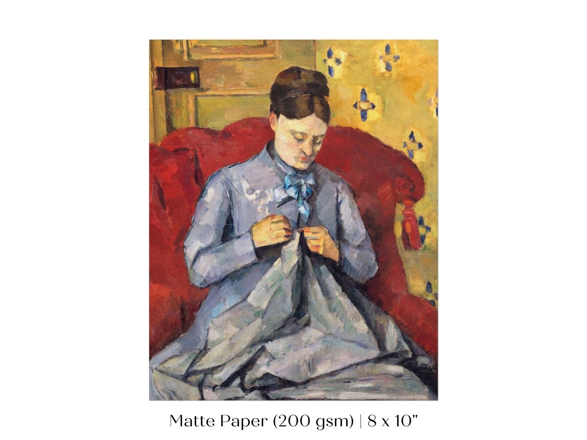 Sewing in a Red Chair | P307 - Single Art Prints - Piccolo Fiore Prints