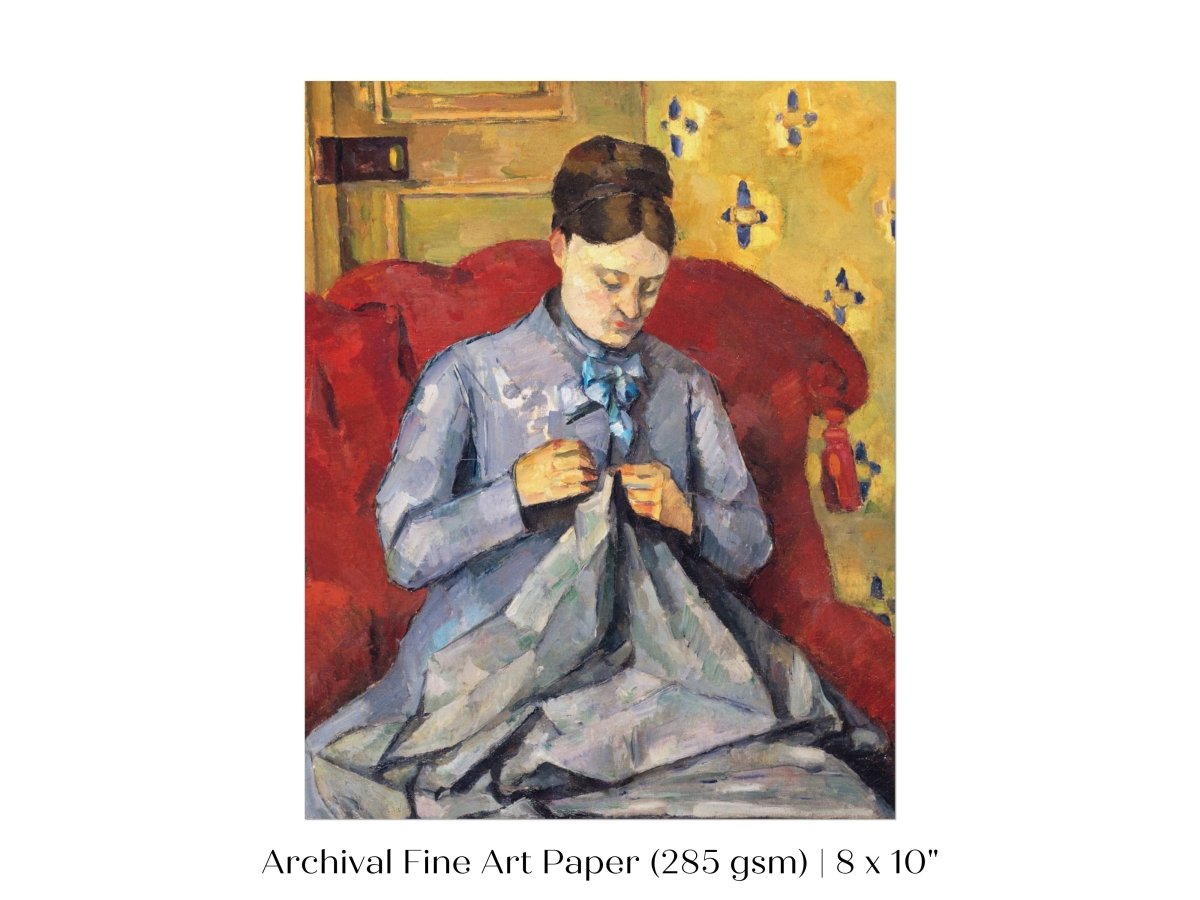 Sewing in a Red Chair | P307 - Single Art Prints - Piccolo Fiore Prints