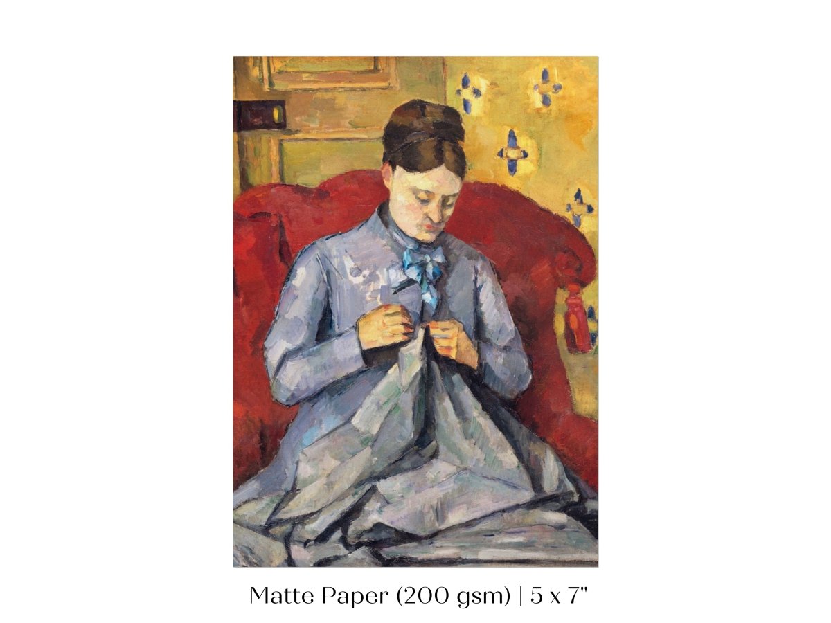 Sewing in a Red Chair | P307 - Single Art Prints - Piccolo Fiore Prints