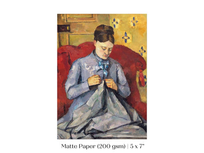 Sewing in a Red Chair | P307 - Single Art Prints - Piccolo Fiore Prints