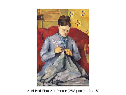Sewing in a Red Chair | P307 - Single Art Prints - Piccolo Fiore Prints