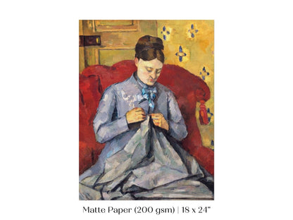 Sewing in a Red Chair | P307 - Single Art Prints - Piccolo Fiore Prints