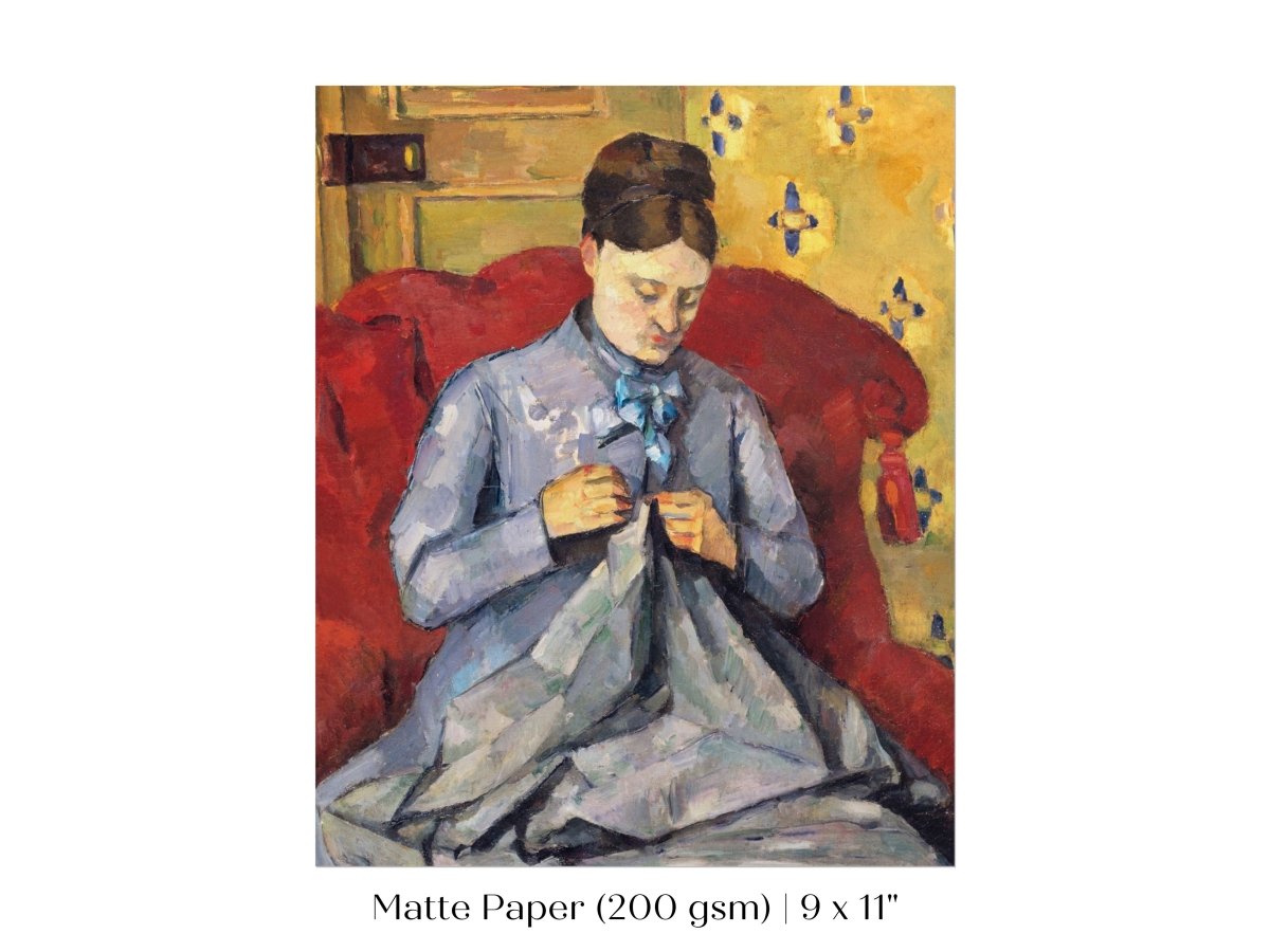 Sewing in a Red Chair | P307 - Single Art Prints - Piccolo Fiore Prints