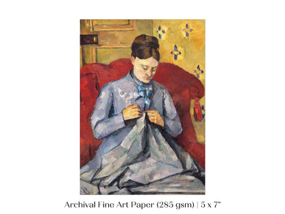 Sewing in a Red Chair | P307 - Single Art Prints - Piccolo Fiore Prints